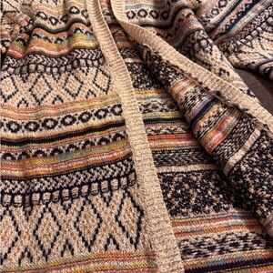 Multicolor Patterned Knit Cardigan